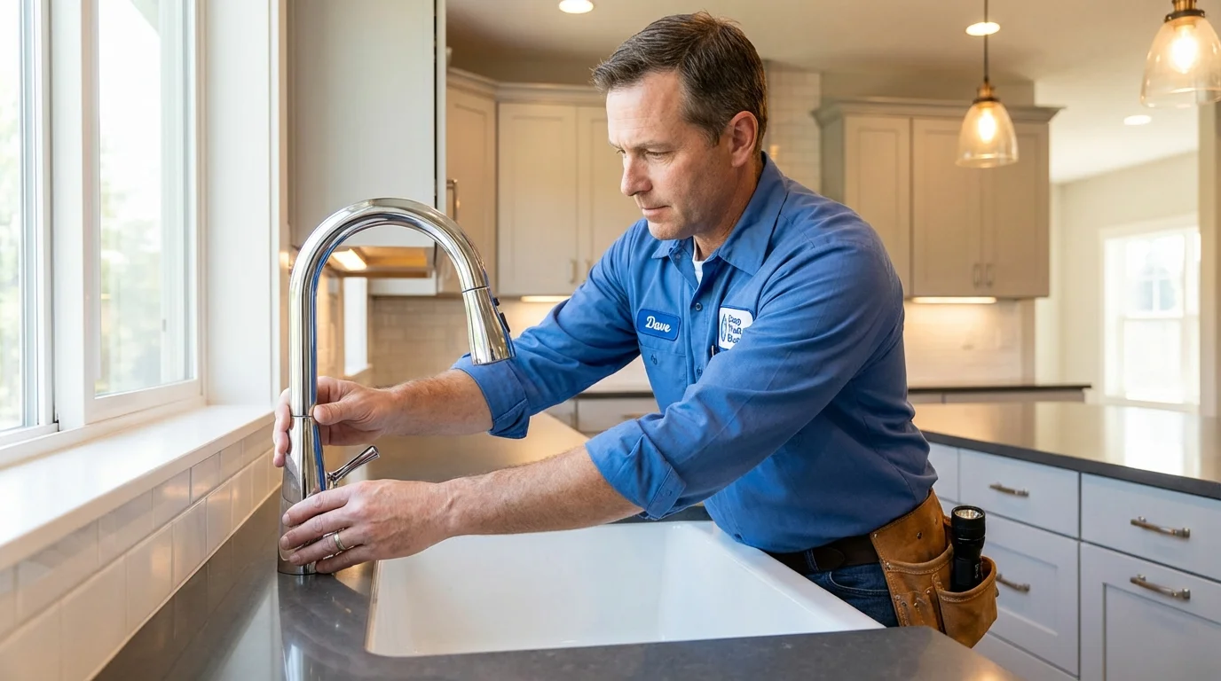 Kitchen faucet installation by Johns Plumbing LLC in Whitefield